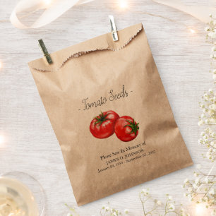 Bolsa De Papel Funeral conmemorativo de la semilla de tomate