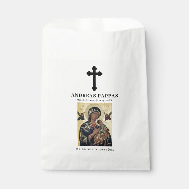 Bolsa De Papel Funeral conmemorativo del Κ ortodoxo griego Kolyva (Anverso)