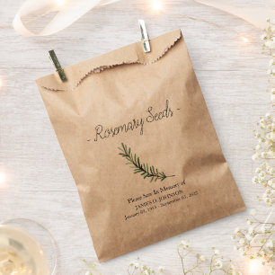 Bolsa De Papel Funeral conmemorativo Rosemary Seed
