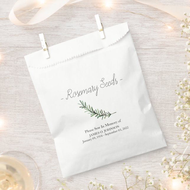Bolsa De Papel Funeral conmemorativo Rosemary Seed (Cortado)