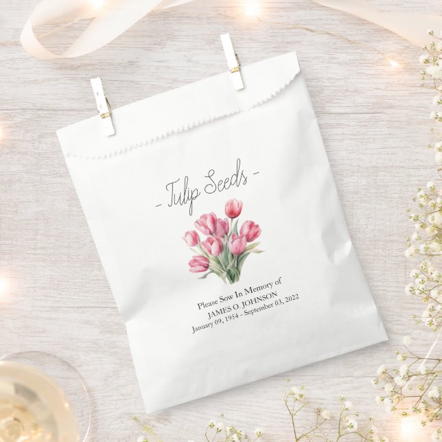 Bolsa De Papel Funeral conmemorativo Tulip Seed (Cortado)