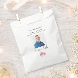 Bolsa De Papel Funeral de Cosmos Seed conmemorativo de la foto