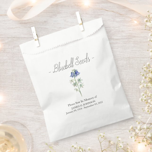 Bolsa De Papel Funeral Memorial Bluebell Seed (Cortado)