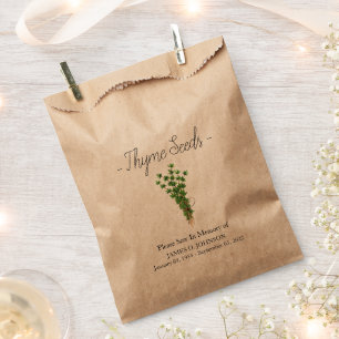Bolsa De Papel Funeral Memorial Thyme Seed