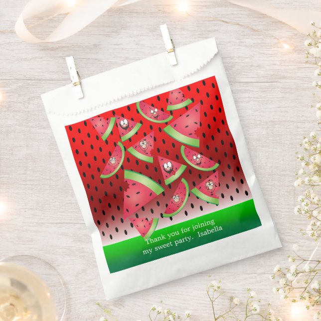 Bolsa De Papel Funny Face Watermelon Design (Cortado)