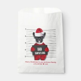 Bolsa De Papel Funny Navidades de Mugshot Bad Santa's Dog