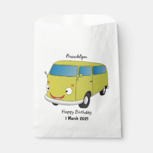 Bolsa De Papel Furgoneta de dibujos animados clásica verde lima