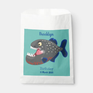 Bolsa De Papel Furioso ilustracion personalizado de piranha