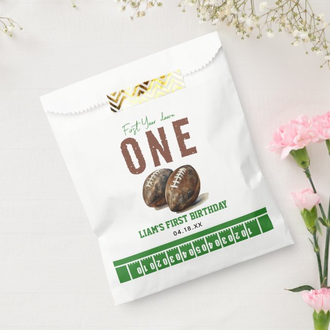 Bolsa De Papel Fútbol acuático primer año abajo | Primer cumpleañ (Sellado)