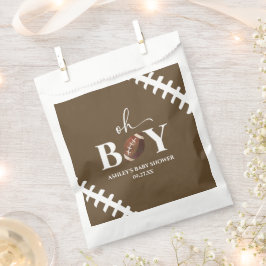 Bolsa De Papel Fútbol Oh Boy Brown White Baby Shower
