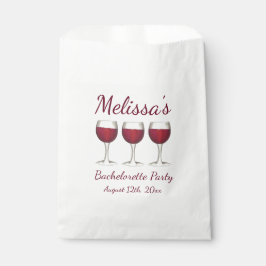 Bolsa De Papel Gafas de vino rojo Bachelorette Bridal Shower Fies