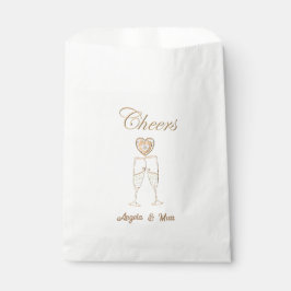 Bolsa De Papel Gafas y corazones de champán personalizados