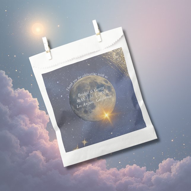 Bolsa De Papel galaxia azul elegante boda celestial (Subido por el creador)