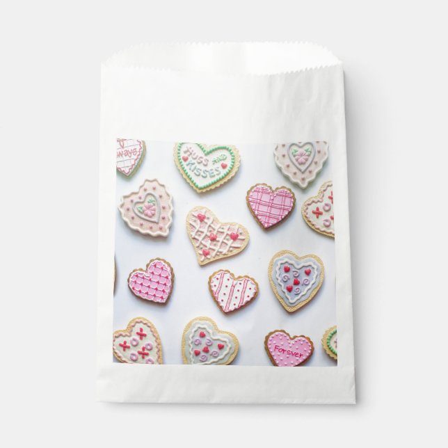 Bolsa De Papel galletas con corazón del día de San Valentín (Anverso)