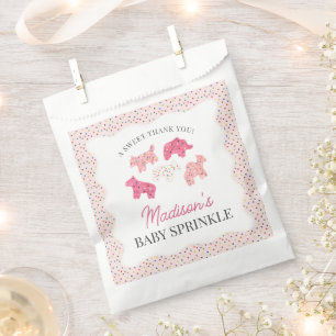 Bolsa De Papel Galletas de animales rosados con espuma de bebé