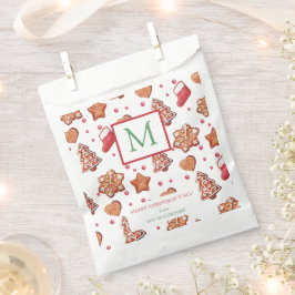 Bolsa De Papel Galletas de Navidad Monograma Feliz Navidad