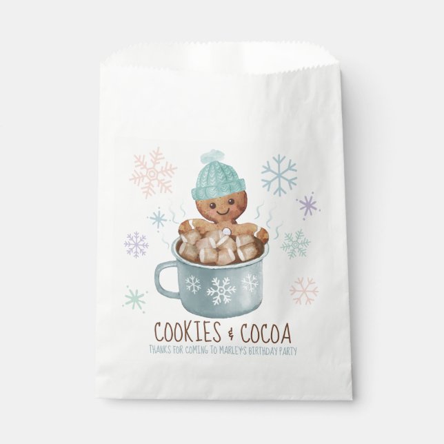 Bolsa De Papel Galletas de pan de jengibre y cacao niño de invier (Anverso)