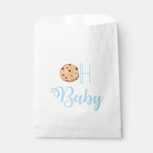 Bolsa De Papel Galletas Oh Baby azules para baby shower