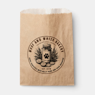 Bolsa De Papel Galletas para perros de panadería artesanal rústic