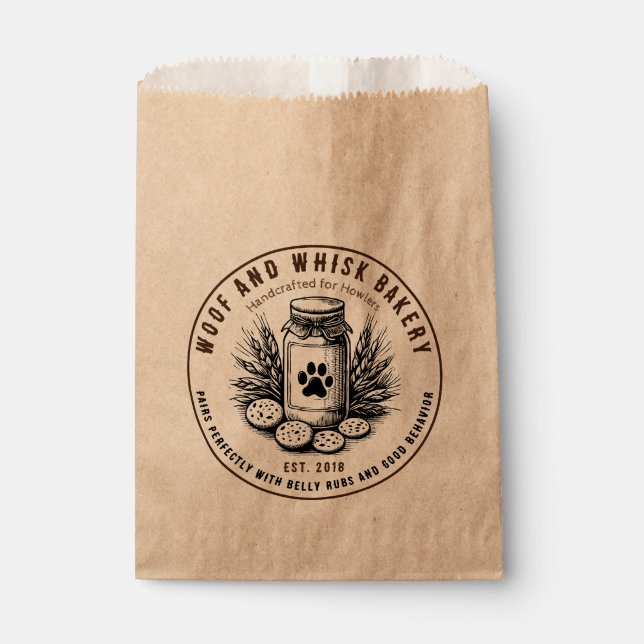 Bolsa De Papel Galletas para perros de Panadería Artesanal Rústic (Anverso)
