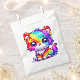 Bolsa De Papel Gatito arcoiris