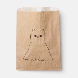 Bolsa De Papel gatito fantasma de halloween adorablemente lindo