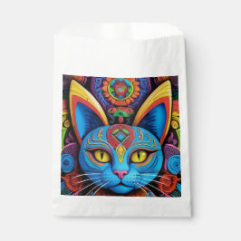 Bolsa De Papel Gato abstracto con ojos amarillos