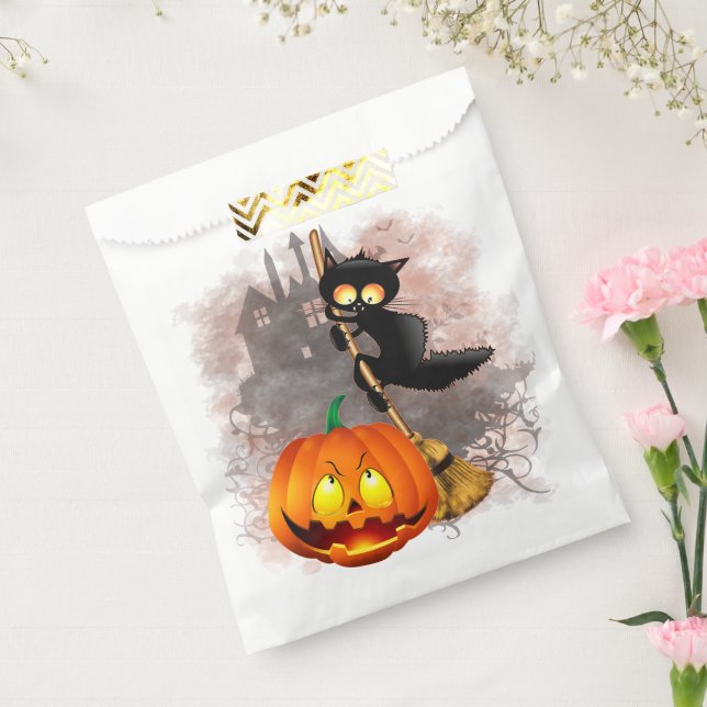 Bolsa De Papel Gato asustado por un personaje de Halloween divert (Sellado)