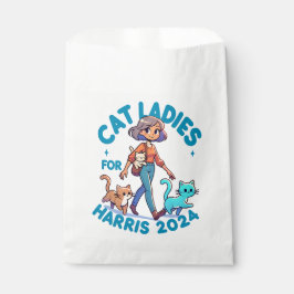 Bolsa De Papel Gato Damas Camina Con Bolsas De Favor De Kamala Ha