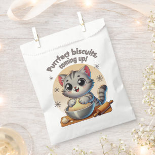 Bolsa De Papel Gato de rodillas "Procure galletas, venga"