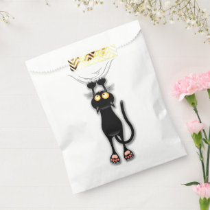 Bolsa De Papel Gato divertido personaje rascando tela