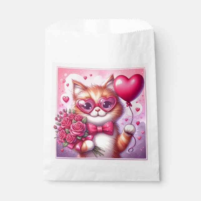 Bolsa De Papel Gato El día de San Valentín/gatito (Anverso)