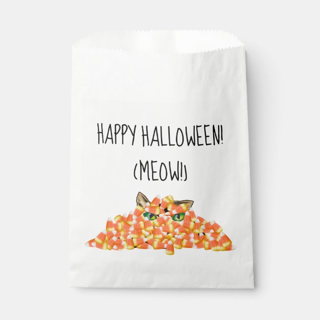 Bolsa De Papel Gato en la bolsa de favoritas de Halloween en Cand (Anverso)