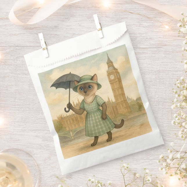 Bolsa De Papel Gato en Londres en Big Ben England (Cortado)