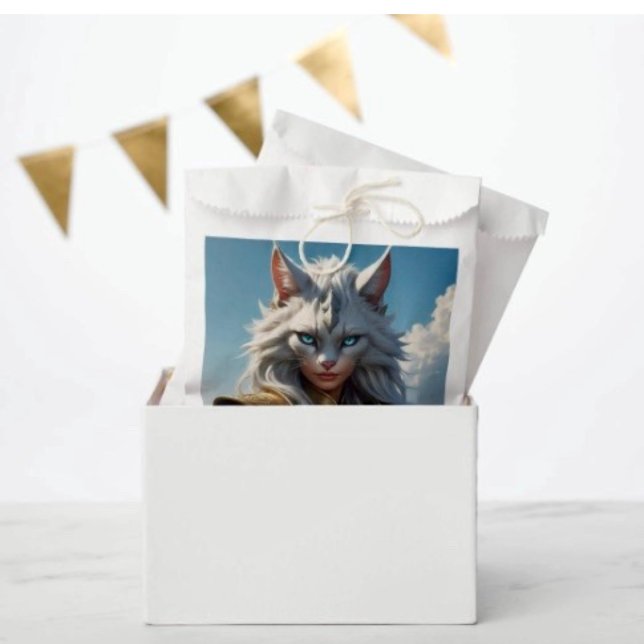 Bolsa De Papel Gato Malvado de Ojos Azules (Favor Bag Dimensions: 5.75”x8” sold in sets of 50. 

)
