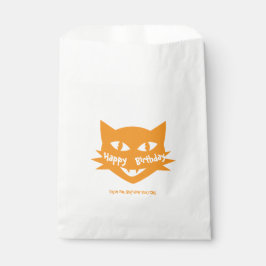 Bolsa De Papel Gato NARANJA de la bolsa de la fiesta de cumpleaño