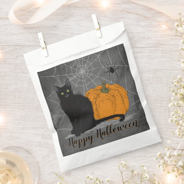 Bolsa De Papel Gato negro de Halloween (Cortado)