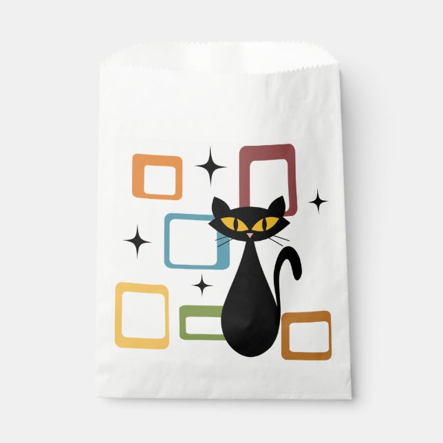 Bolsa De Papel Gato negro de Mid Century (Anverso)