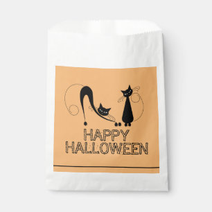 Bolsa De Papel Gato negro elegante, Halloween feliz