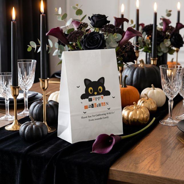 Bolsa De Papel Gato Negro Lindo Halloween (Subido por el creador)