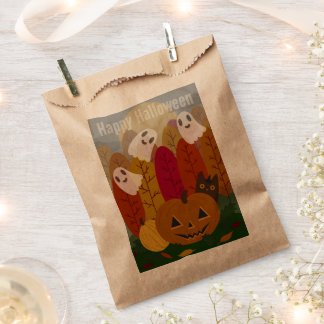 Bolsa De Papel Gato negro y fantasmas lindos de Halloween, calaba