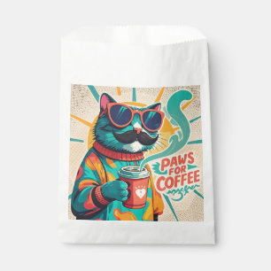 Bolsa De Papel Gato que lleva gafas de sol de gran tamaño, sosten