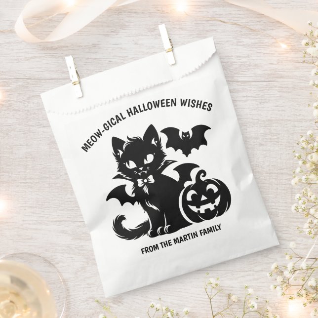 Bolsa De Papel Gato Vampire Deseos Meowgical Halloween (Cortado)