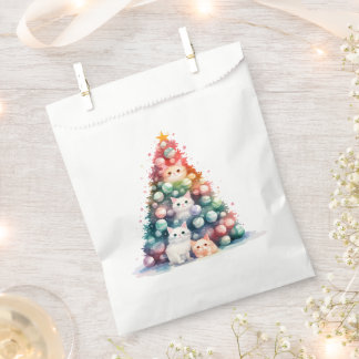 Bolsa De Papel Gatos Lindos Árbol de Navidad Colorido