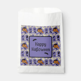 Bolsa De Papel Gatos, murciélagos y estrellas de Halloween