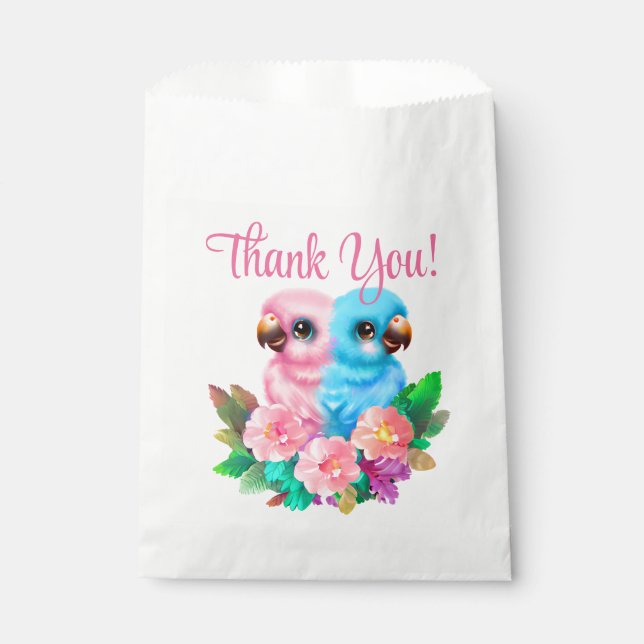 Bolsa De Papel Gemelos de loro para bebés (Anverso)