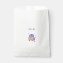 Bolsa De Papel Gemini rosa, zodiaco, impresión de signo zodiacal