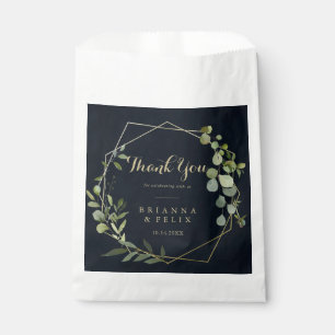 Bolsa De Papel Geometric Gold Blue Green Gracias Boda