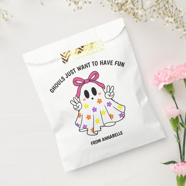 Bolsa De Papel Ghost Pink Ghouls quiere divertirse Halloween (Sellado)