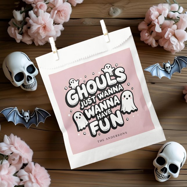 Bolsa De Papel Ghouls solo quiere divertirse | Cute Pastel Hallow (Subido por el creador)